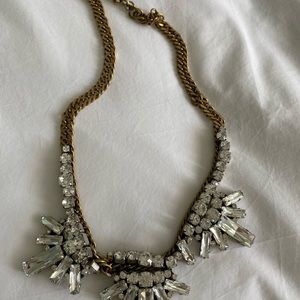Rhinestone necklace with gold chain